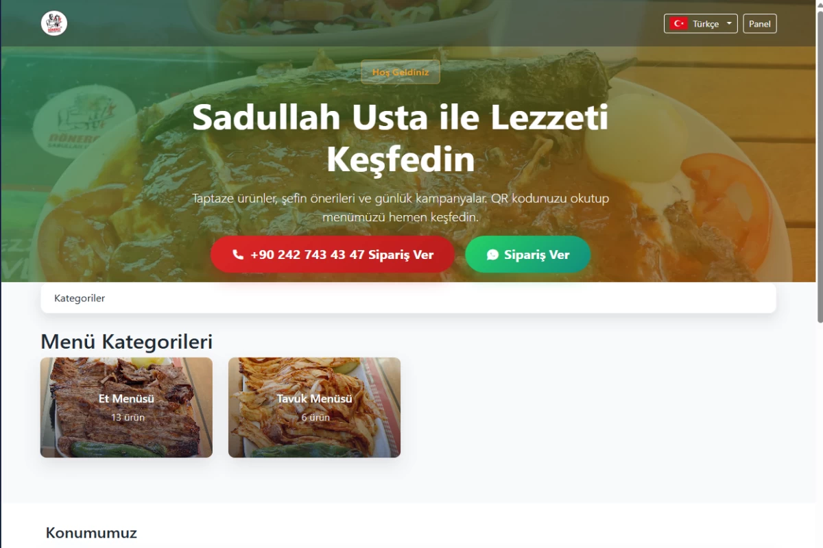 Sado  QR Menu