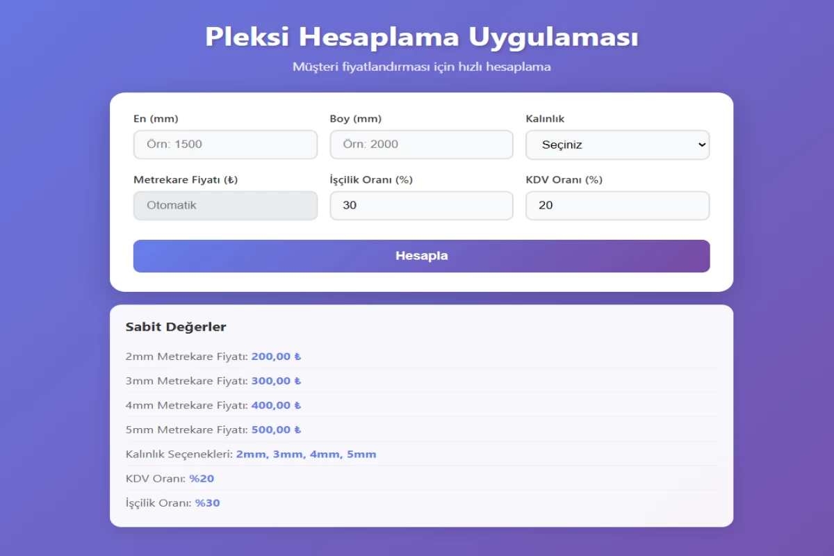 Pleksi Hesaplama